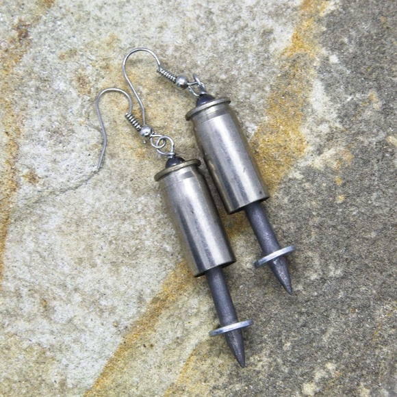 Shall Shocked Jewelry - Bullet and nail earrings